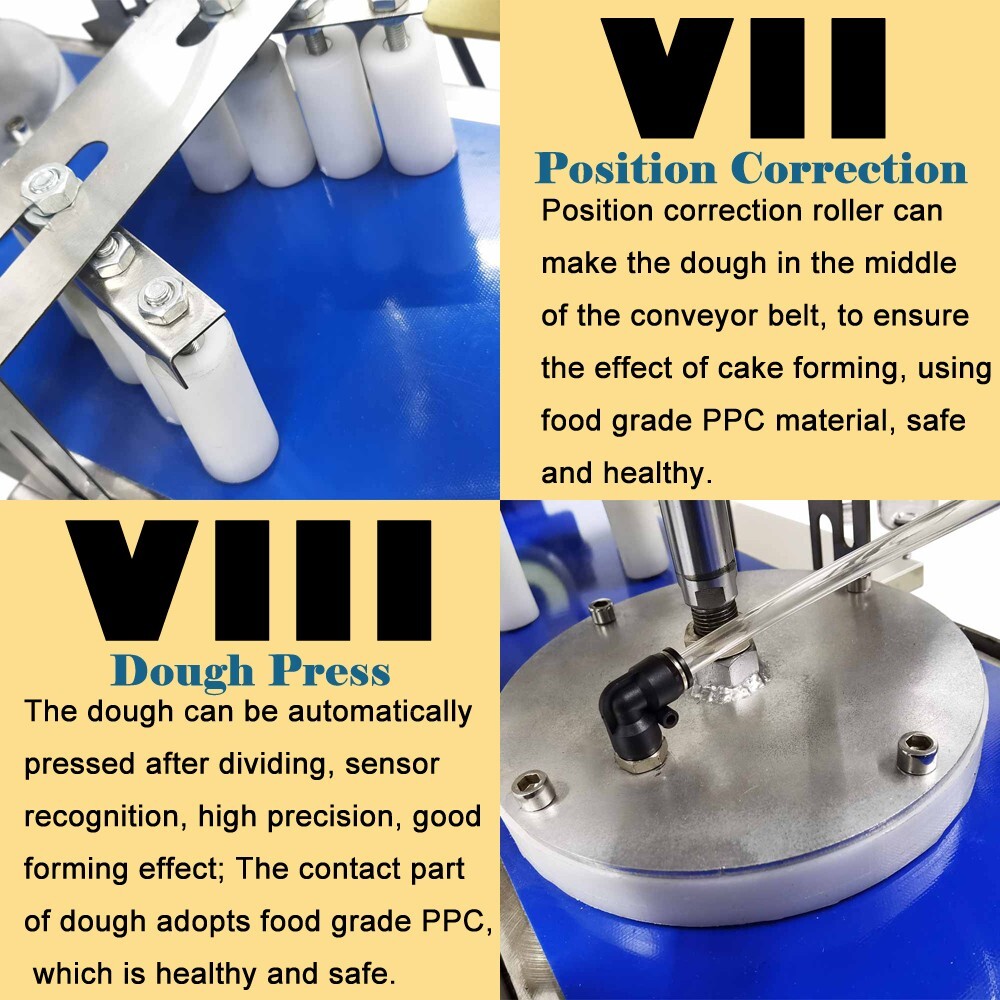 110V Full-automatic Dough Divider Roller Cake Pizza Dough Pastry Press Machine