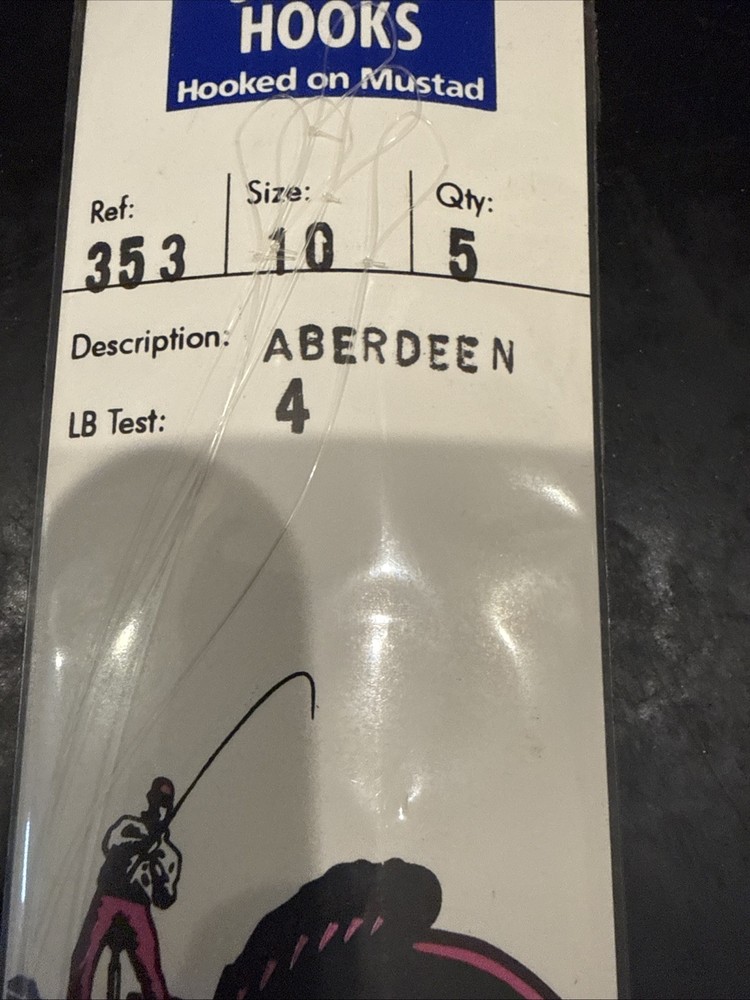 Mustad Ref 353 Aberdeen Size 10 4Lb Test 5 Per Pack