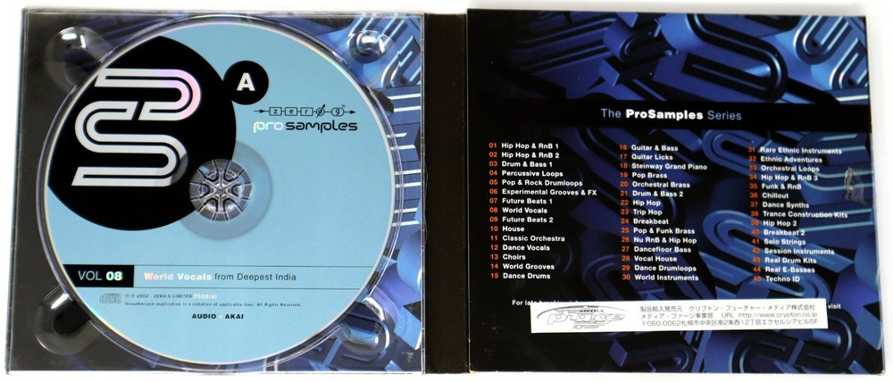 Zero-G Pro Samples 08 World Vocals Sample Library/Sound Library/Sampling 2 CD