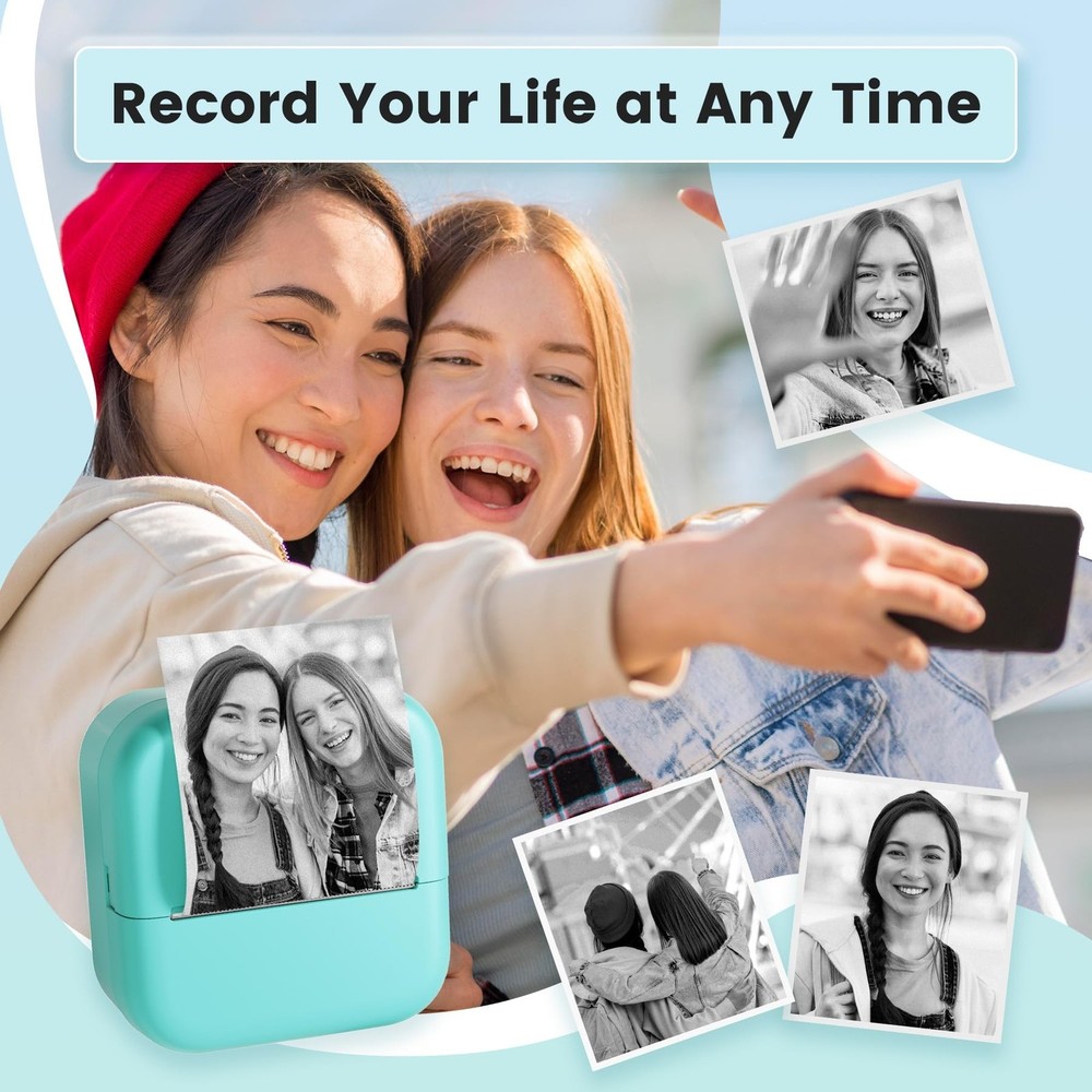 Sticker Printer, Print Pods Mini Printer, Thermal Inkless Sticker Maker Machi...