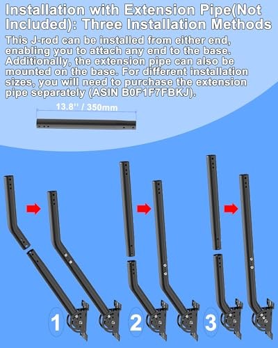 Rustproof TV Antenna Pole Mount - Universal Adjustable 1.38" x 12" J-Pipe