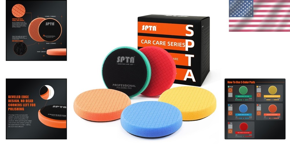 5.5-Inch Mixing Buffing Pads - 5-Pack for Deep Scratch Removal