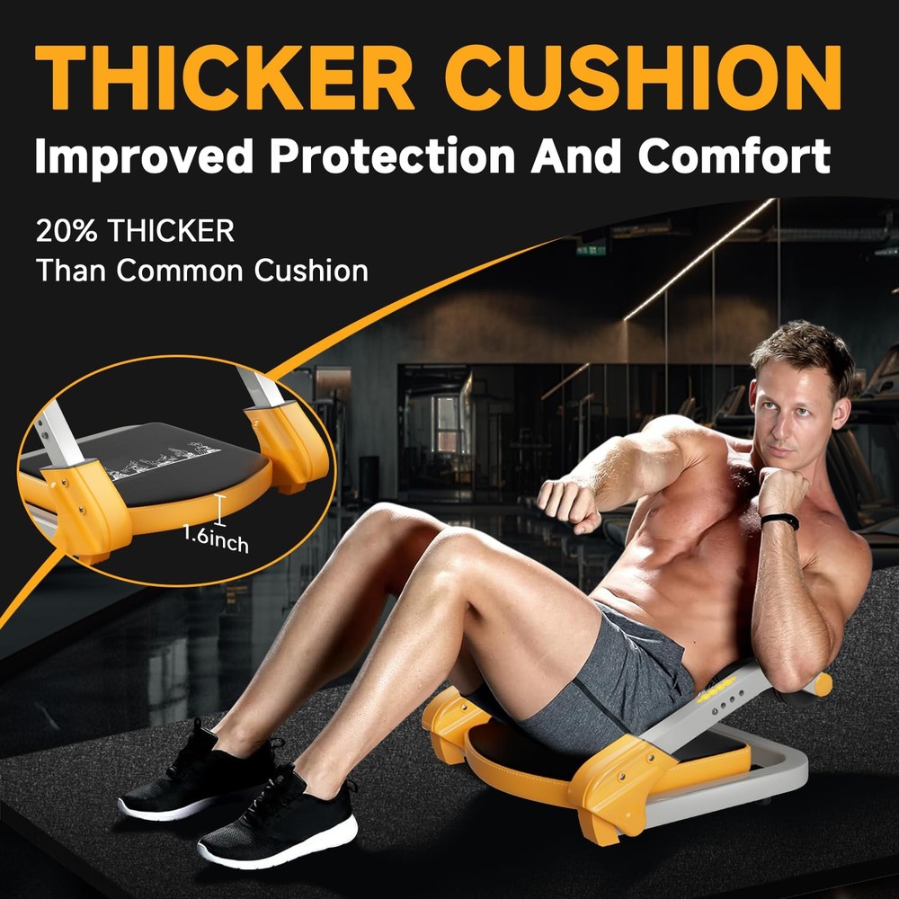 Ab Trainer/Crunch Machine, Ab Workout Equipment, 4 Adjustable Resistance, Sit...