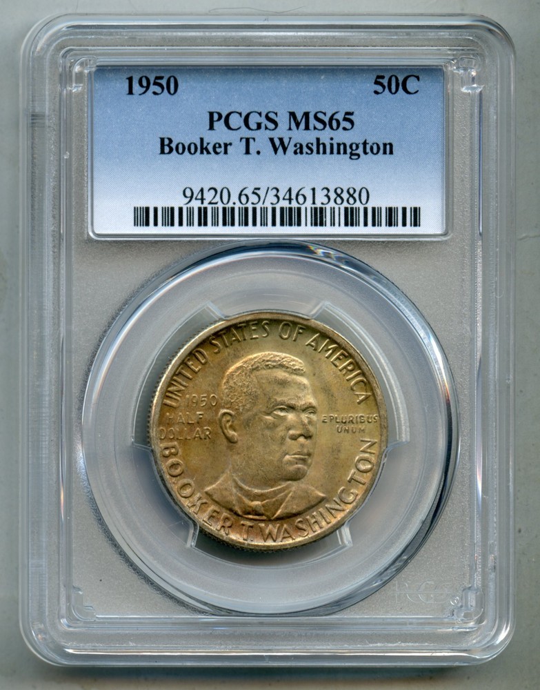 1950 Booker T. Washington Commemorative Silver Half Dollar PCGS MS 65