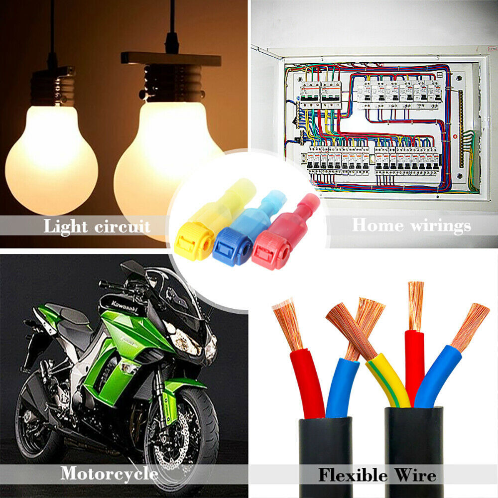 240/60Pcs T-Taps Wire Terminal Connectors Insulated 22-10 AWG Quick Splice Kit