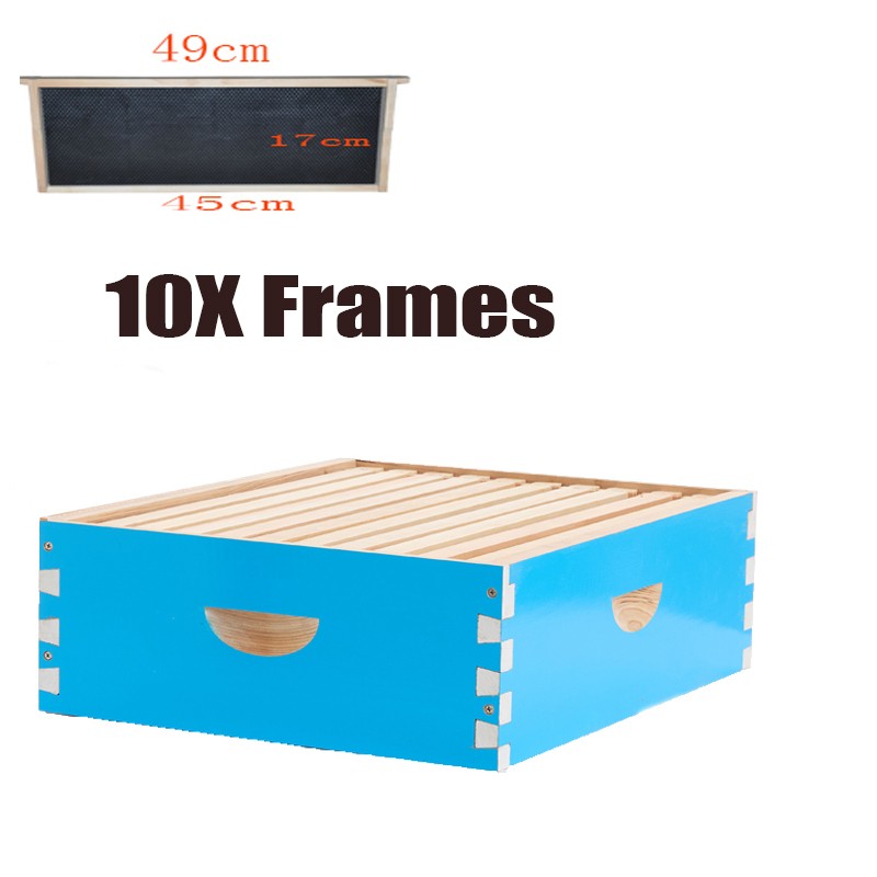 3 Layer Bee Hive Langstroth Kit 10 Deep & 20 Medium Frames Painting Baked finish