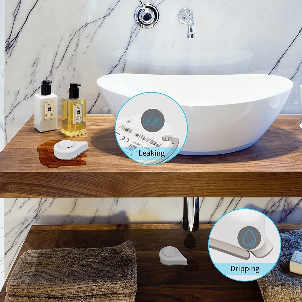 THIRDREALITY Zigbee Water Leak Sensor with Dripping Detection 4 Pack, 120 dB ...