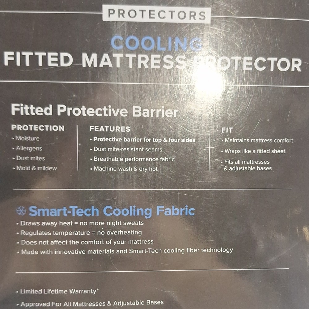 Dream Cooling Full Fitted Mattress Protector Smart-Tech Fabric Universal Depth