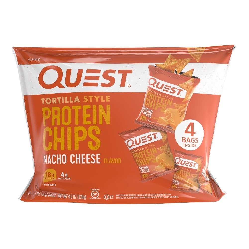 Baked Nacho Cheese Protein Chips Tortilla Style Snack Pack 4 Count