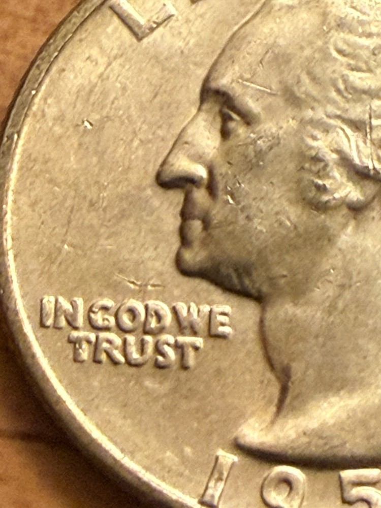 1955-D Silver Washington Quarter Error D Reverse 90% Silver