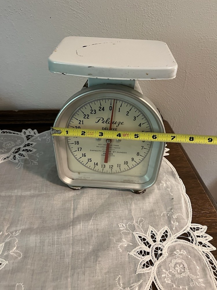 Vintage White Distressed Pelouze Platform Scale Some Rust
