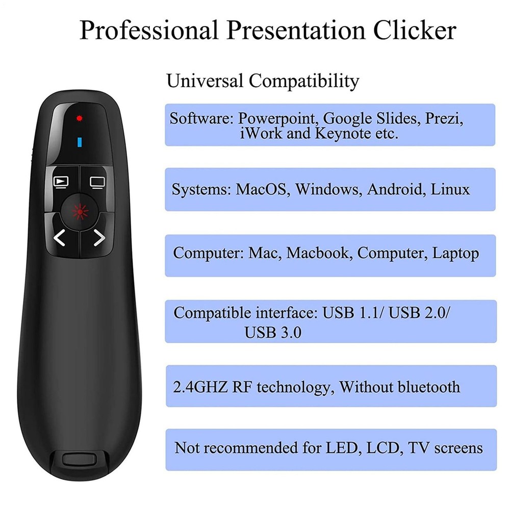 Power point Presentation Remote Wireless USB PPT Presenter Laser Pointer Clicker