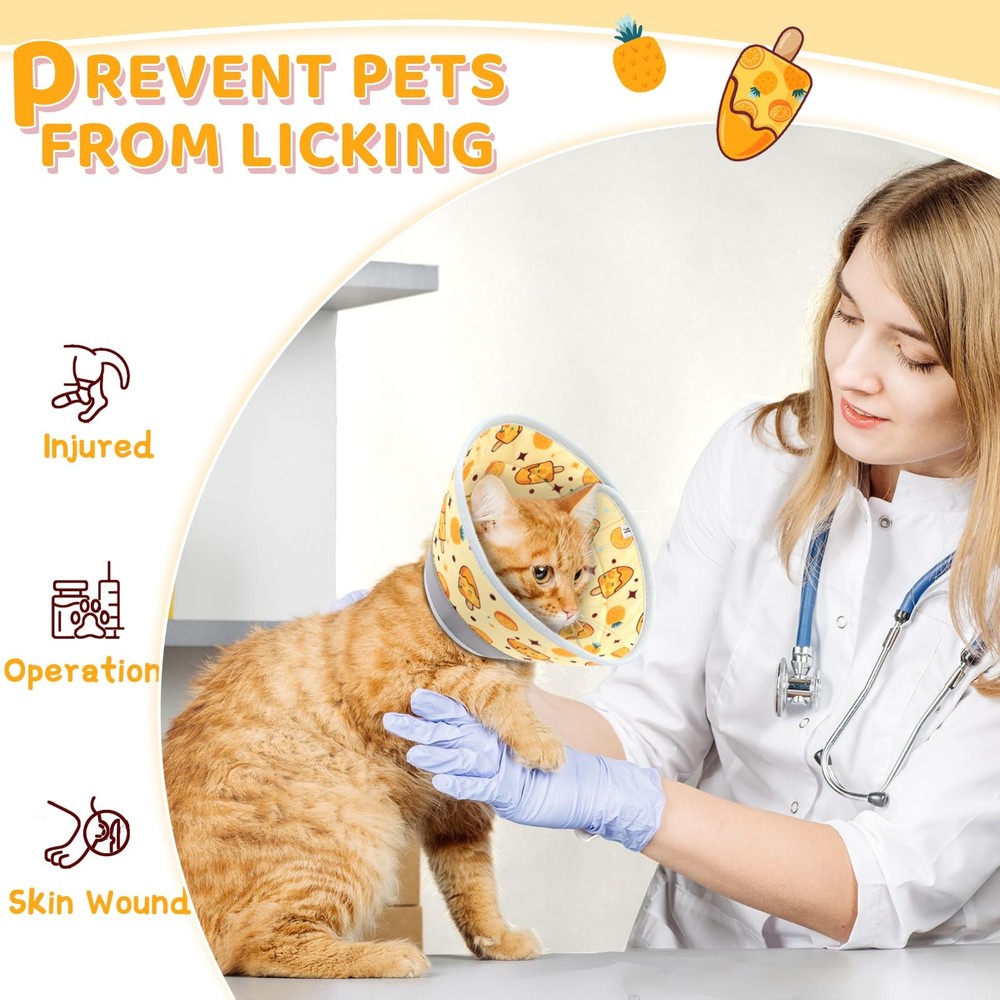 Cat Cone Collar Soft to Stop Licking, Adjustable, Foldable Lightweight Kitten...