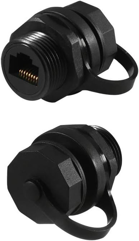 2PCS RJ45 Ethernet LAN Cable Connector CAT6 Shielded Industrial Panel Mount Bulk