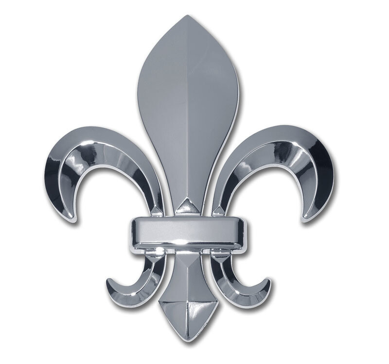 NEW Fleur-de-Lis Chrome Metal Auto Emblem.