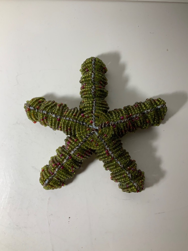 Grass Roots Beadwork Beaded Green Starfish 5 in.