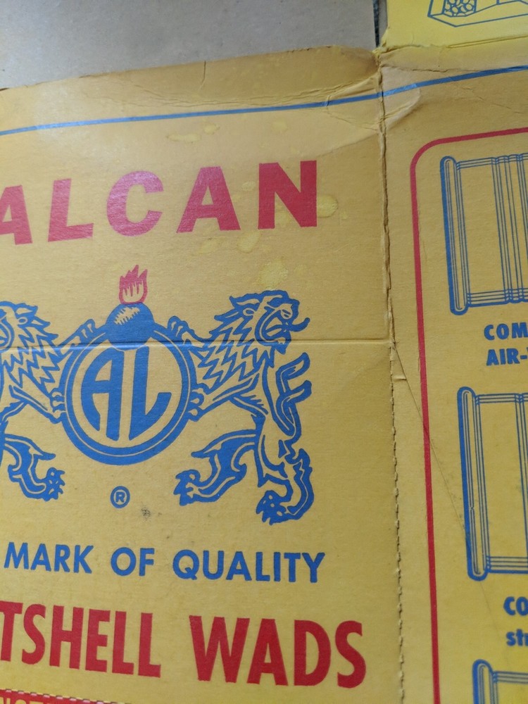 Empty COLLECTABLE BOX ALCAN 12 GA. SHOTSHELL Wads