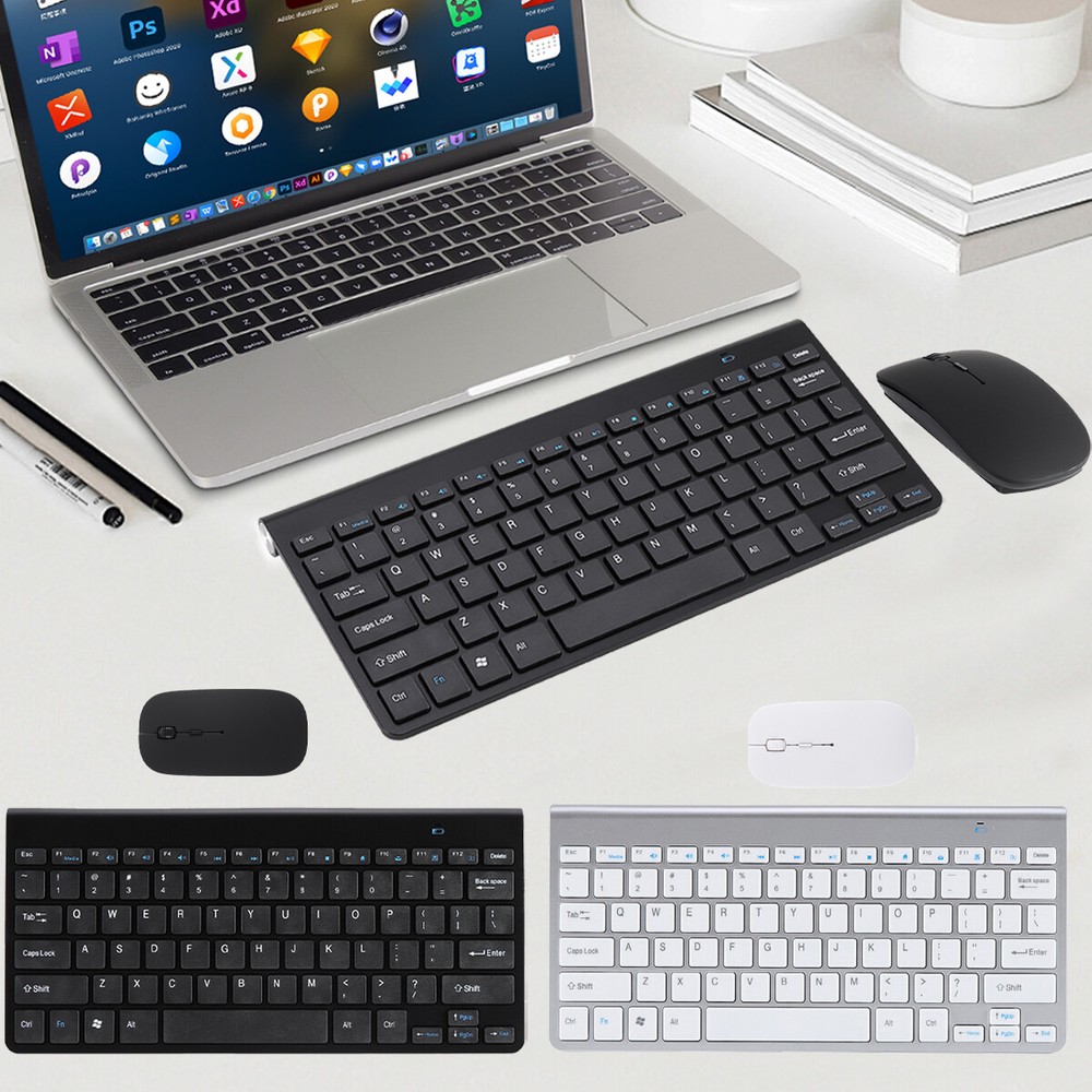 Wireless Keyboard And Mouse Combo Set 2.4G For PC Laptop Computer Full Size Slim