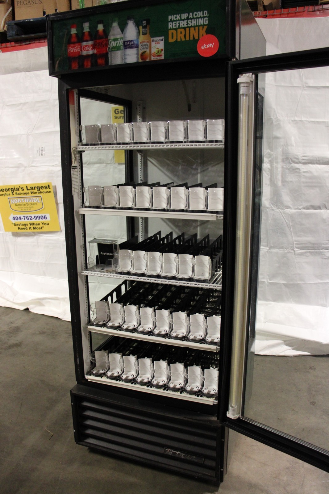 True GEM-26 Single Glass Door Refrigerator, Glass Sides, w/ Spring Loaders CLEAN