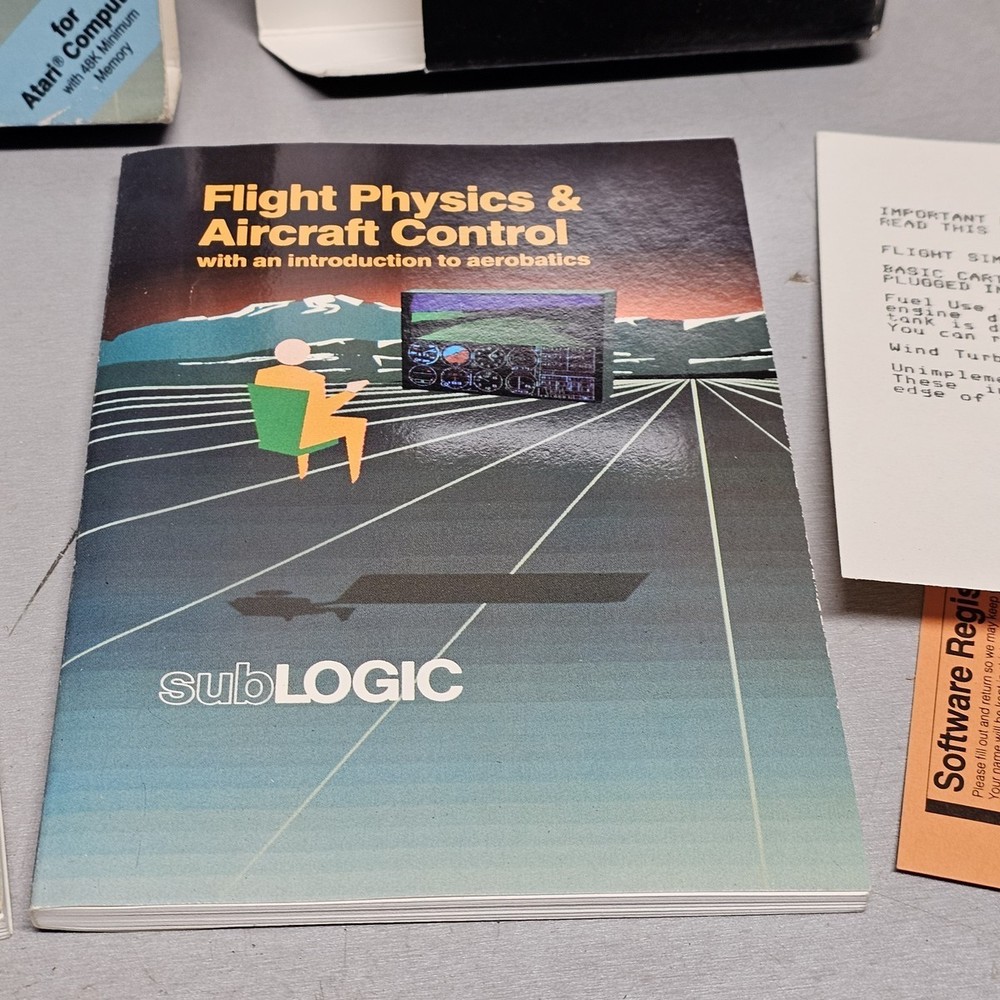 Flight Simulator II Atari Computer Vintage Software Boxed subLOGIC