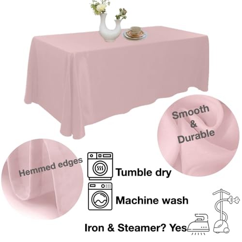 Extra Large Table Cloths. 6-8ft Rectangle 120" x 70" (Rectangular) Light Pink