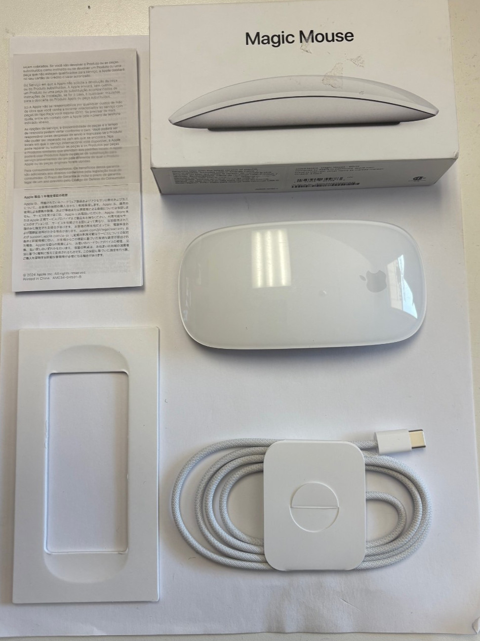 OPEN BOX - Apple Magic Mouse USB-C Multi-Touch White MXK53AM/A A3204