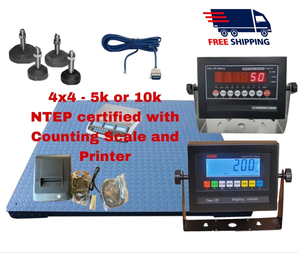 NTEP Certified - Floor scale with Counting Scale and Printer