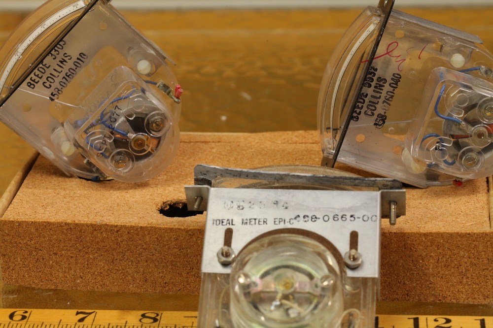 3pcs Collins Edgemount Meters Ham Radio Transmitter