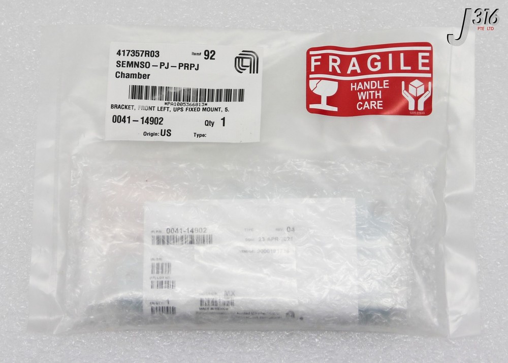37431 APPLIED MATERIALS BRACKET, FRONT LEFT, UPS FIXED MOUNT (NEW) 0041-14902