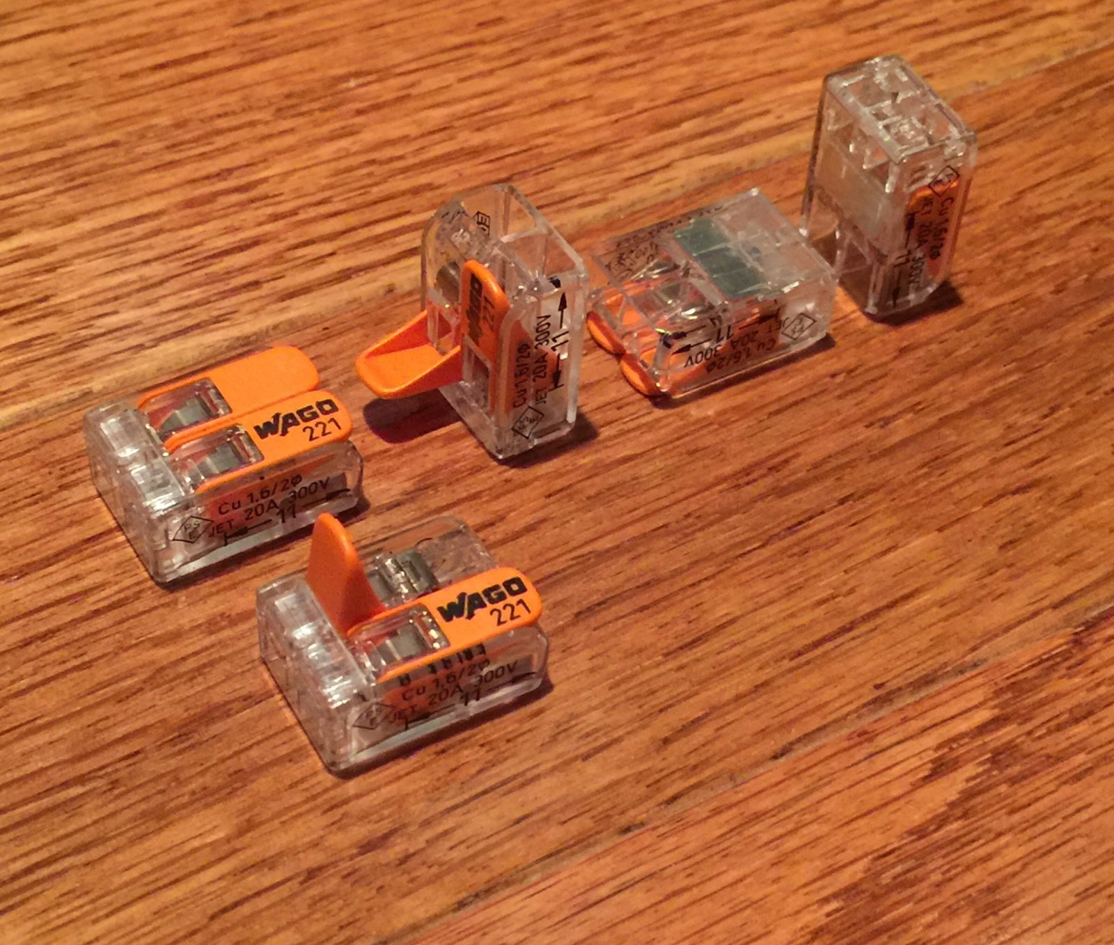 50 pcs WAGO 221-412 COMPACT Splicing Connectors 2 pole Lever Nuts FREE SHIPPING