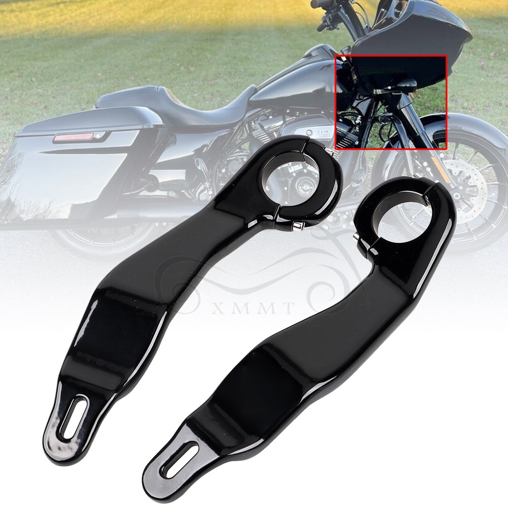 Gloss Black Front Fairing Support Bracket Mount Kit For Harley Road Glide FLTRXS