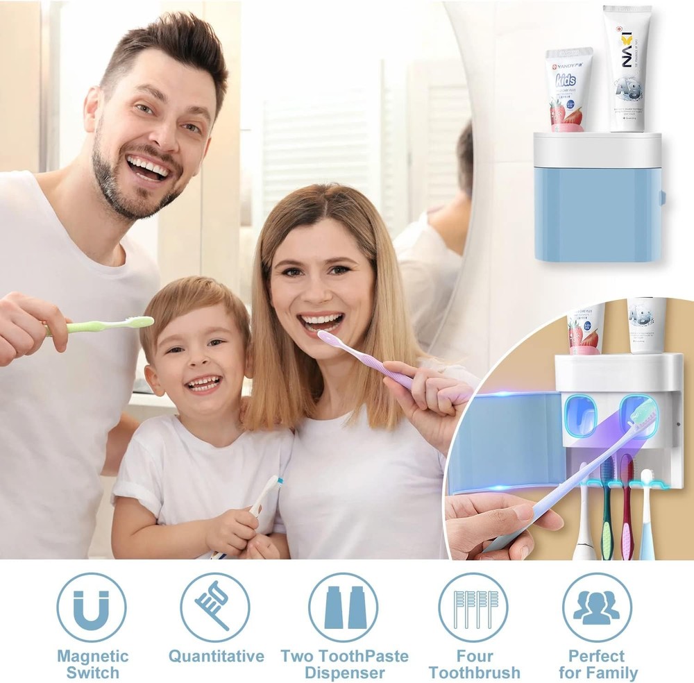 Wall Mounted Toothbrush Holder With Automatic Dispenser