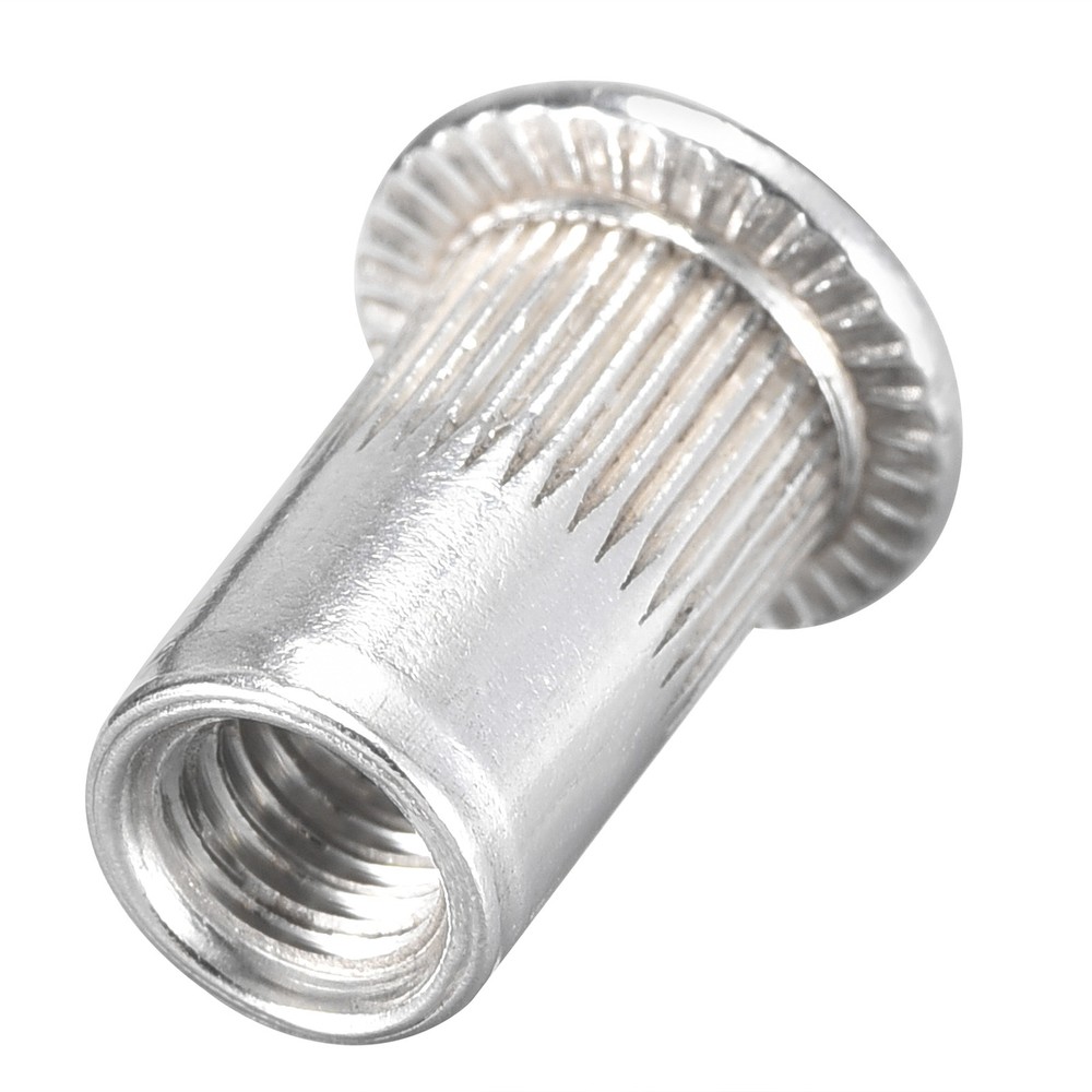 #10-32 Rivet Nuts Aluminium Alloy Knurled Flat Head Threaded Insert Nut 50Pack