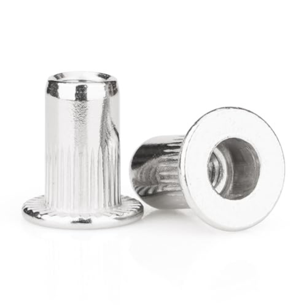 100pcs M5 Rivet Nuts Stainless Steel Rivet Nuts Flat Head Threaded Insert Nutser