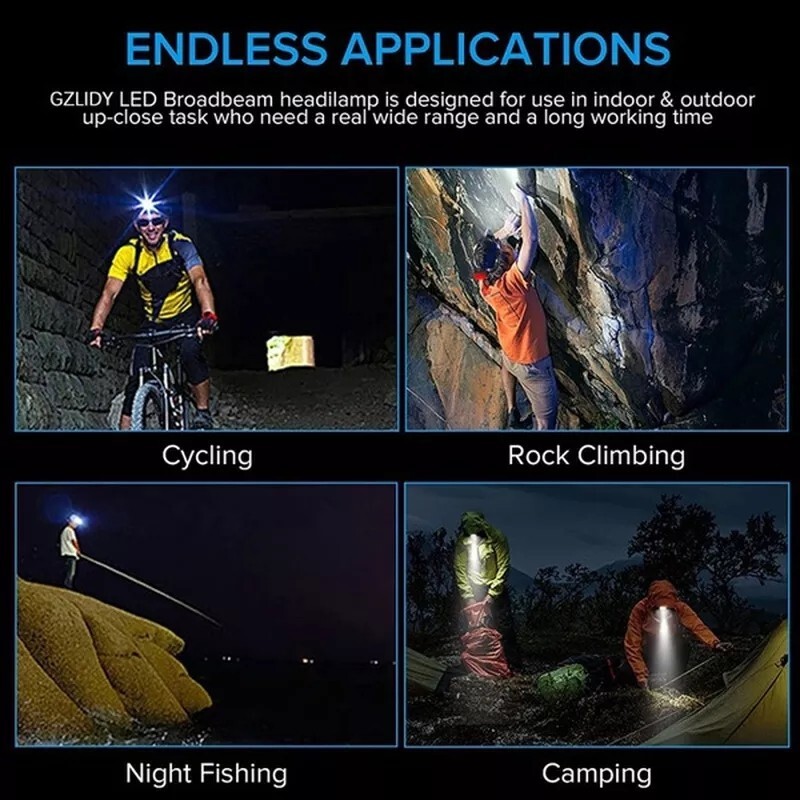 Super Bright LED Headlamp Rechargeable Headlight Head Torch Work Lamp Flashlight