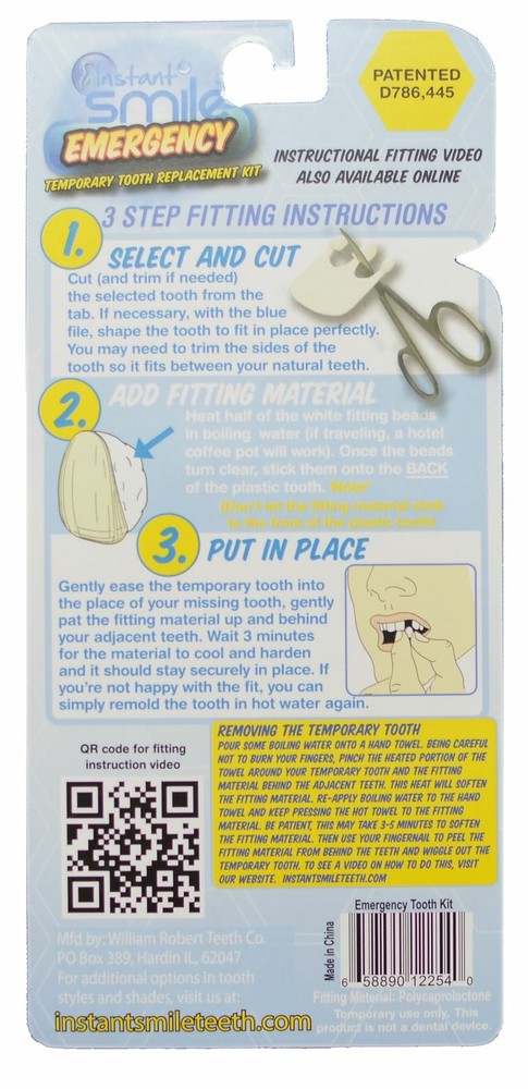 Instant Smile Emergency Temporary Tooth Replacement Kit Teeth