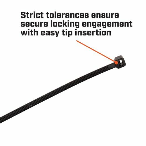 Crescent 100mm x 2.5mm Black Cable Ties - 100 Pack