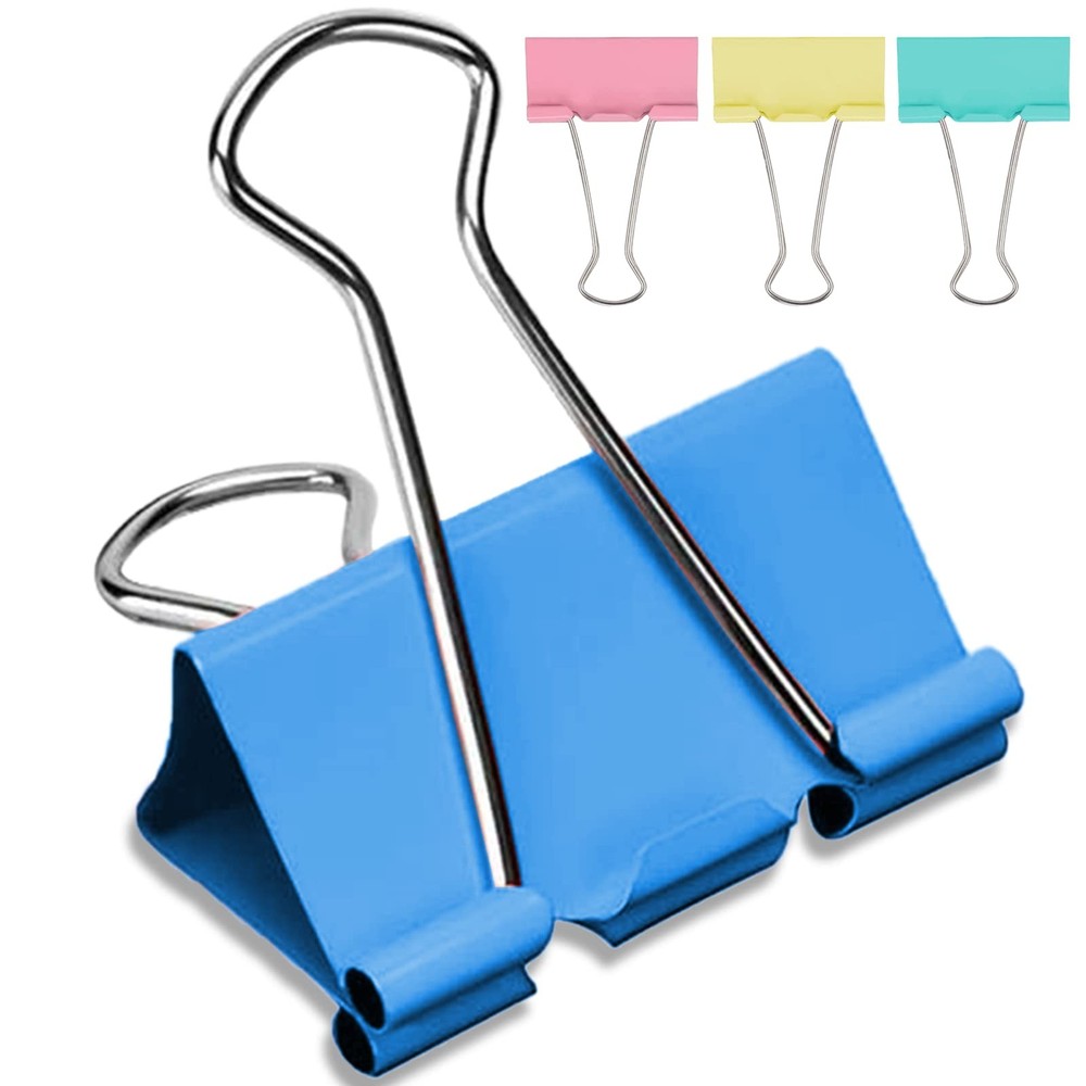 2 Inch Extra Large Binder Clips (24 Pack), Assorted Colors, 24 Pcs, Color