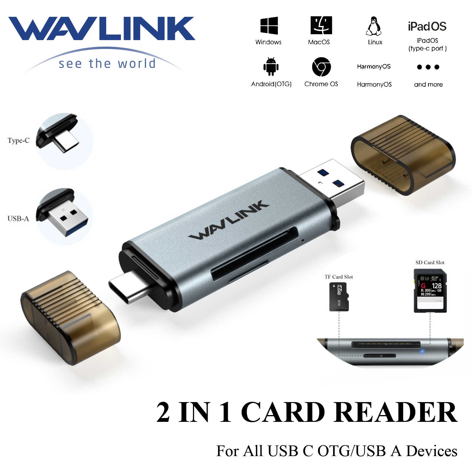 NEW USB 3.0 Type C to SD/Micro SD card up toSmart Memory Adapter Laptop Computer
