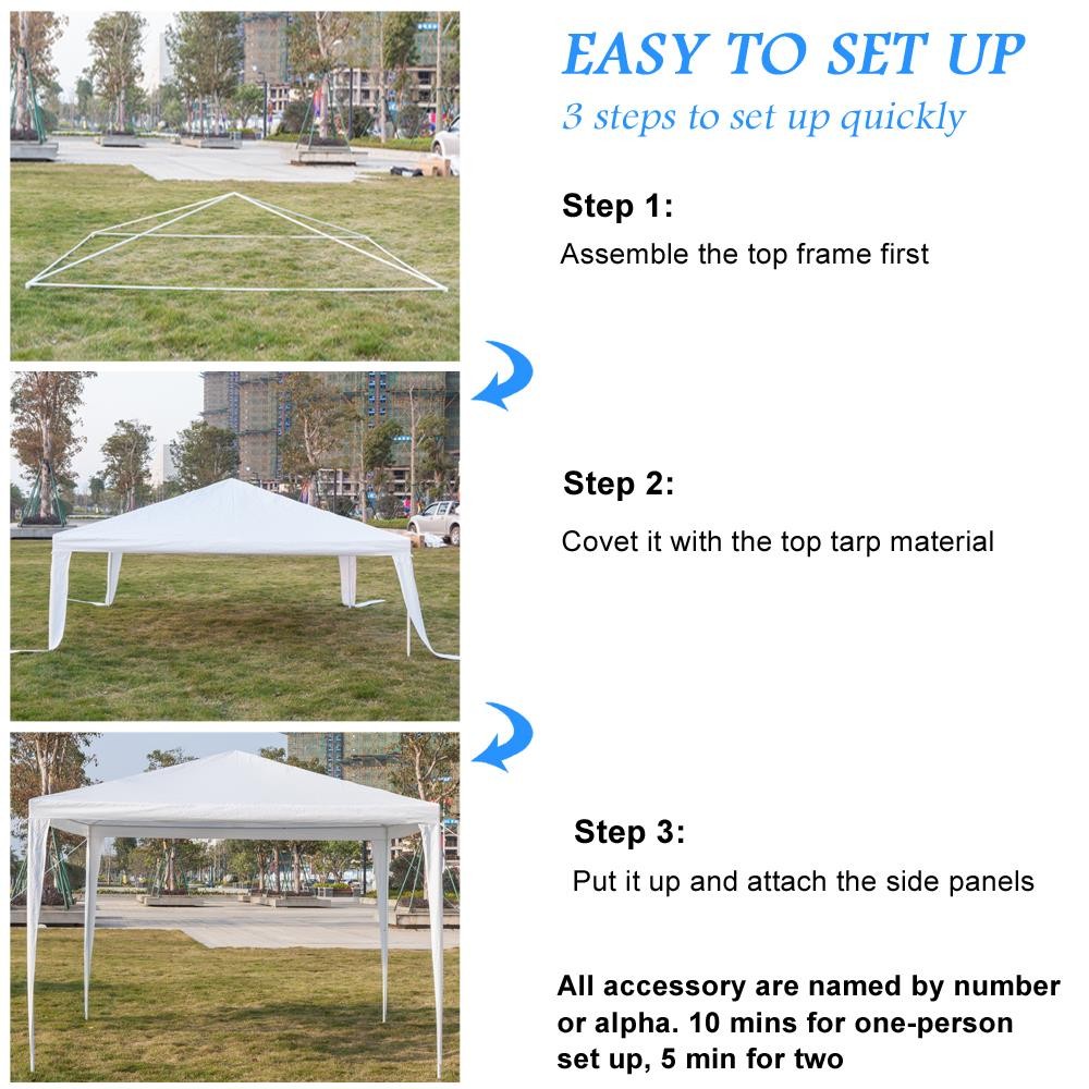 10' X 10' Canopy BBQ Party Canopy Tent Wedding Waterproof Gazebo Upgrade
