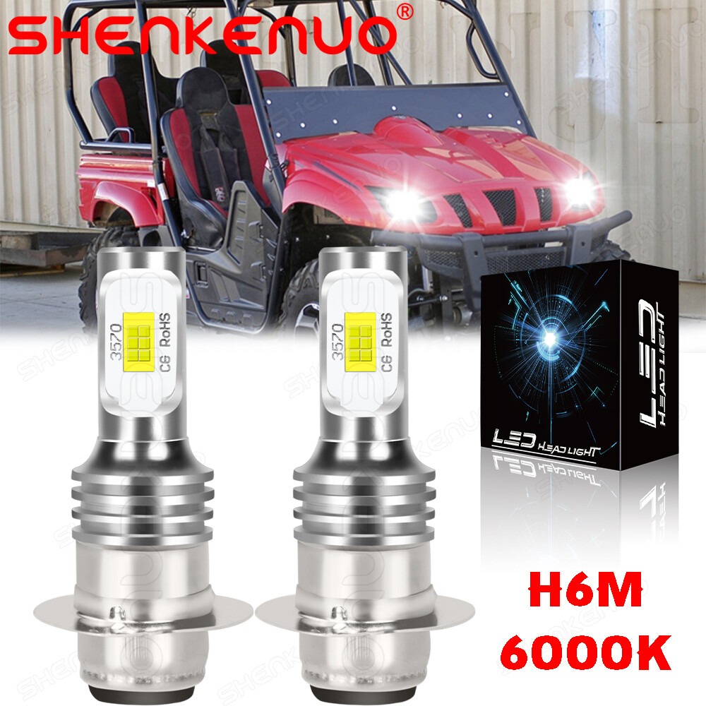 For Yamaha Rhino 450 660 700 Super White 80W H6M LED Headlight Bulbs 2X 6000K