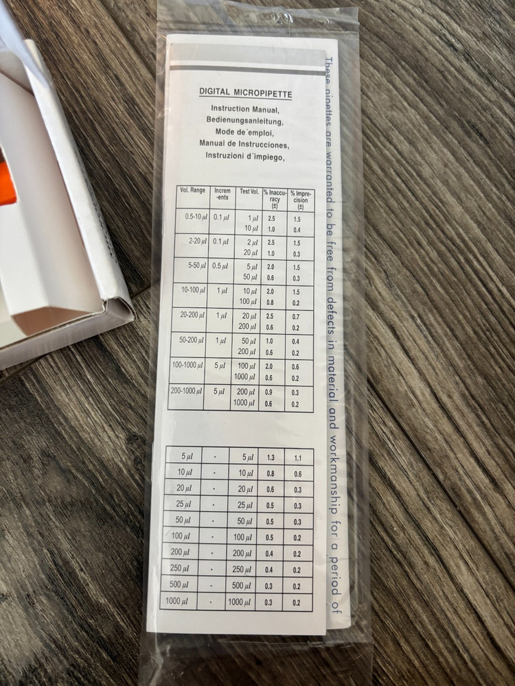 Eisco Industrial Variable Volume Micropipette