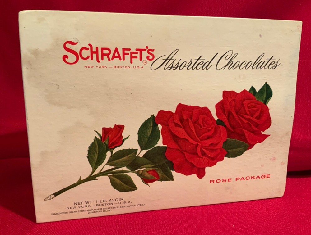 Schrafft’s,Rose Package,Candy Box,Chocolate Box,Container,USA,Assorted Candy Box