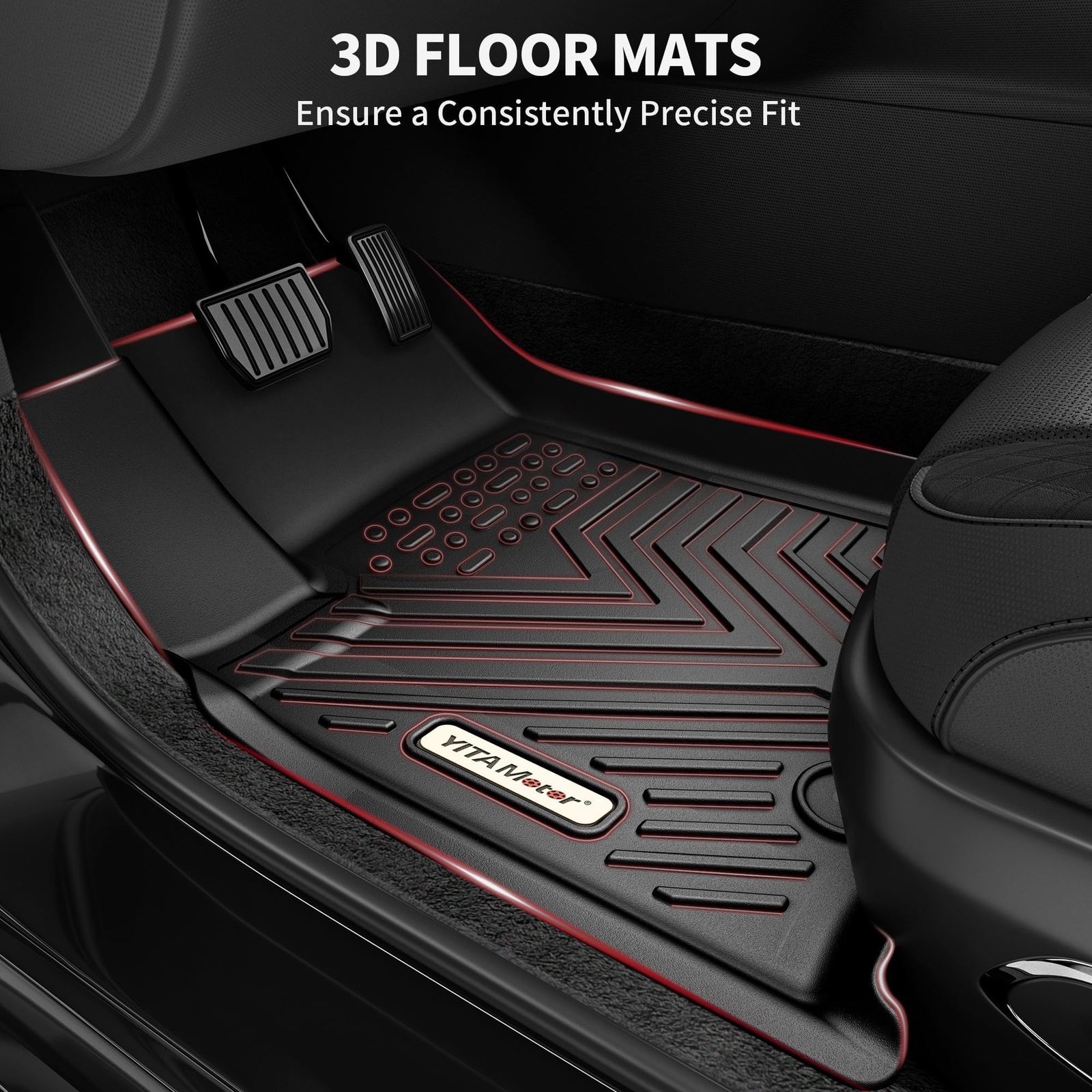 YITAMOTOR Floor Mats Liner for 2014-2019 Chevy Silverado GMC Sierra Double Cab