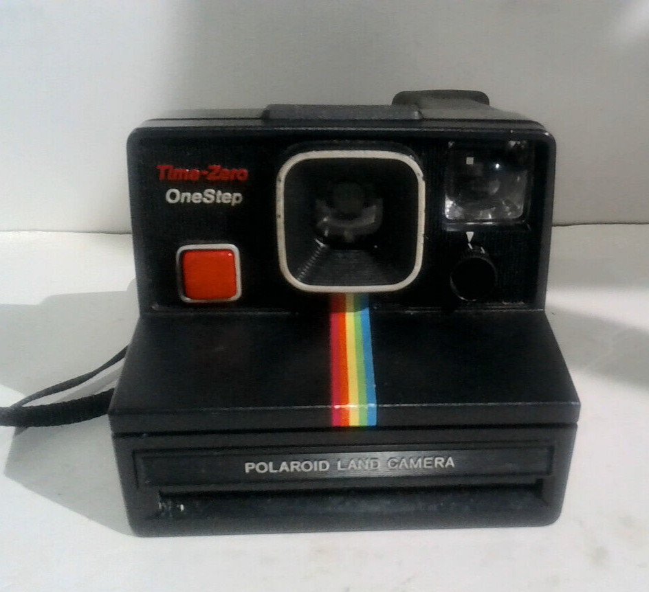 VINTAGE Polaroid Land Camera Time-Zero One Step Sylvania SUPER 10 Flash Untested