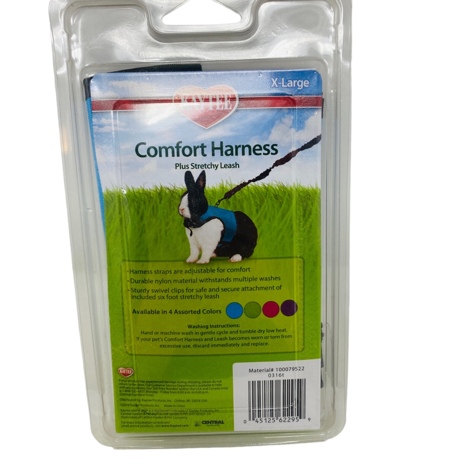 Kaytee Brown Comfort Harness Plus Stretchy Leash Size X-Large Blue NEW