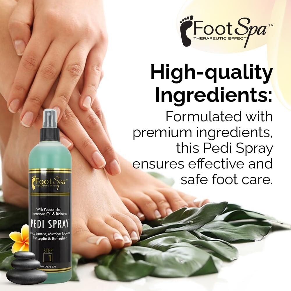 Foot Spa Pedi Spray Antiseptic Mint & Eucalyptus 16oz
