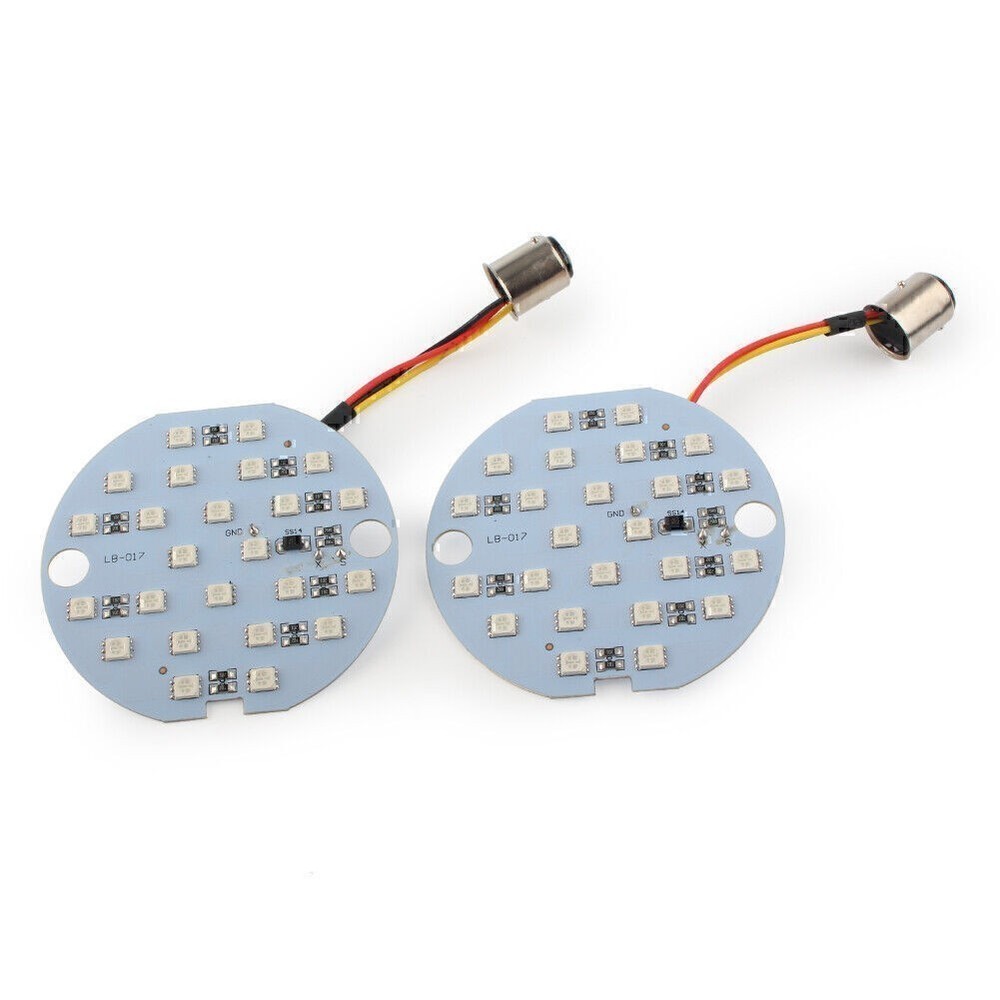 Pair Red LED Panel Light Turn Signals DRL for Harley-Davidson 1157 BAY15d Socket