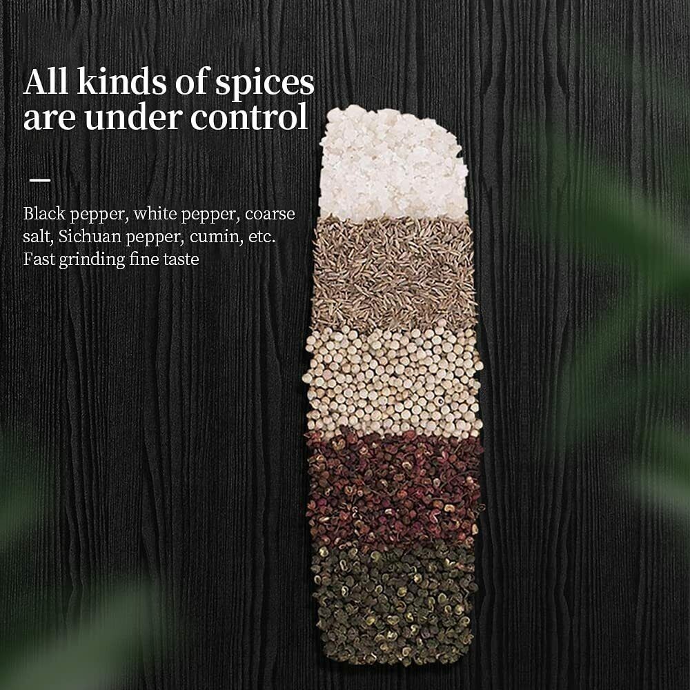 2X Electric Pepper & Salt Grinder Automatic Adjustable LED Light Battery Powered