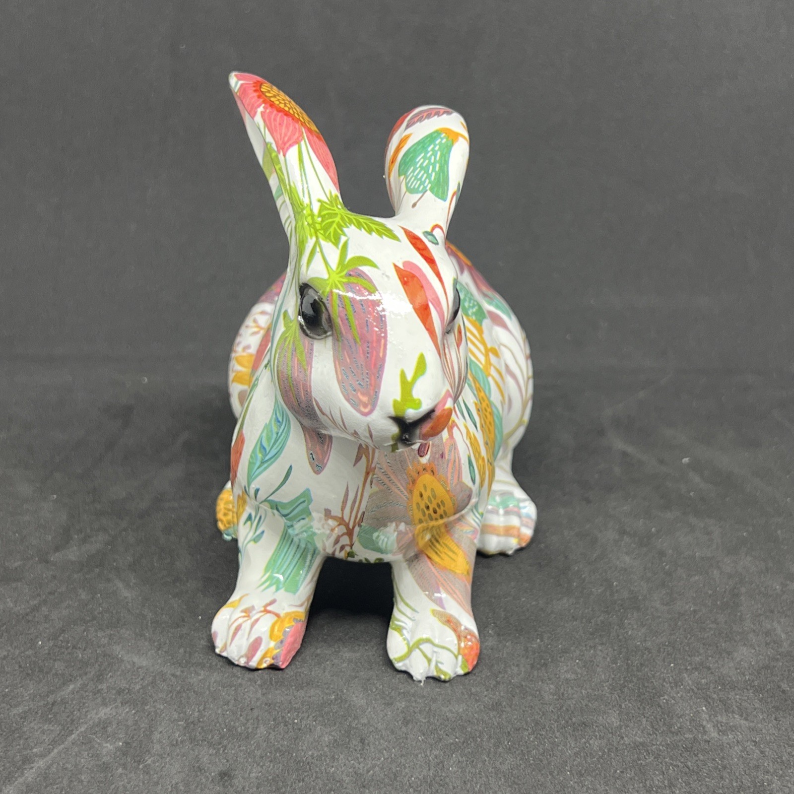 NEW Vintage Easter Floral Bunny Rabbit Resin Spring Decor